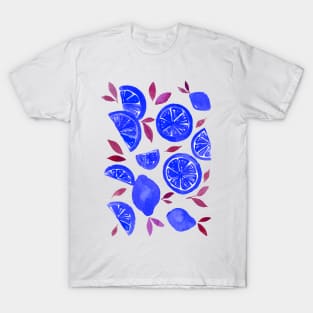 Watercolor lemons blue and purple T-Shirt